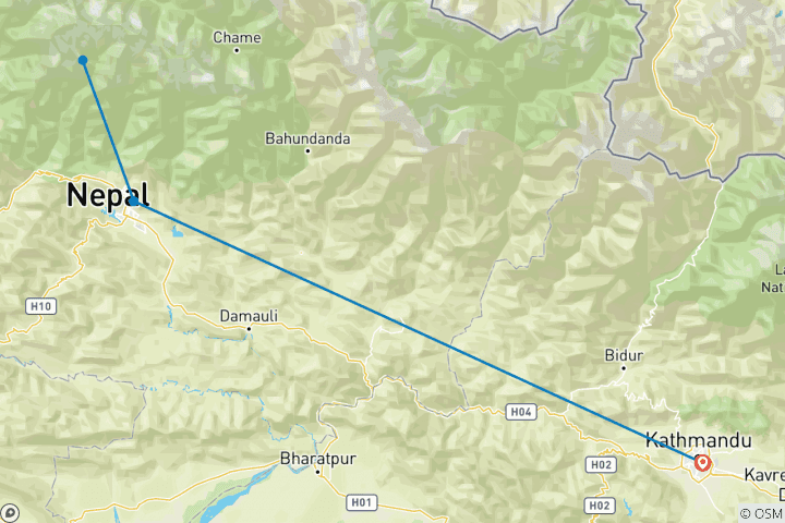 Map of Annapurna Dhaulagiri in Comfort