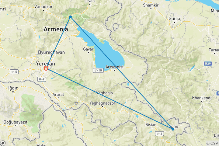 Carte du circuit Découverte de l'Arménie