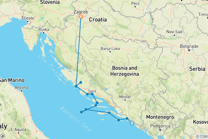 Map of Croatia & Its Islands Small Ship Cruising on the Adriatic Coast (Dubrovnik to Zagreb) (2026)