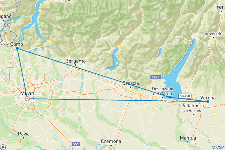Map of The Wonders of the Italian Lakes - 4 Days