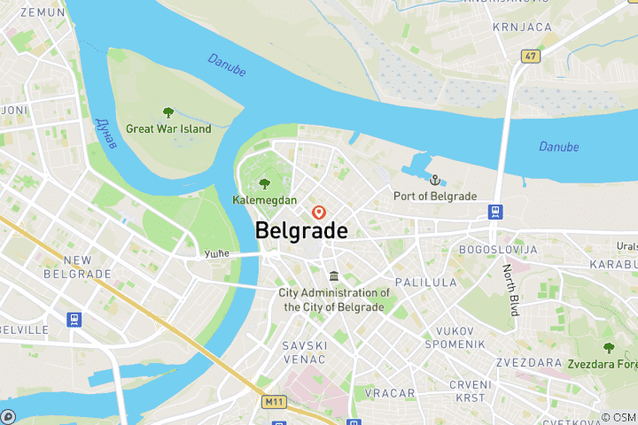 Carte du circuit 4 jours à Belgrade, Serbie à l'hôtel Bohemian