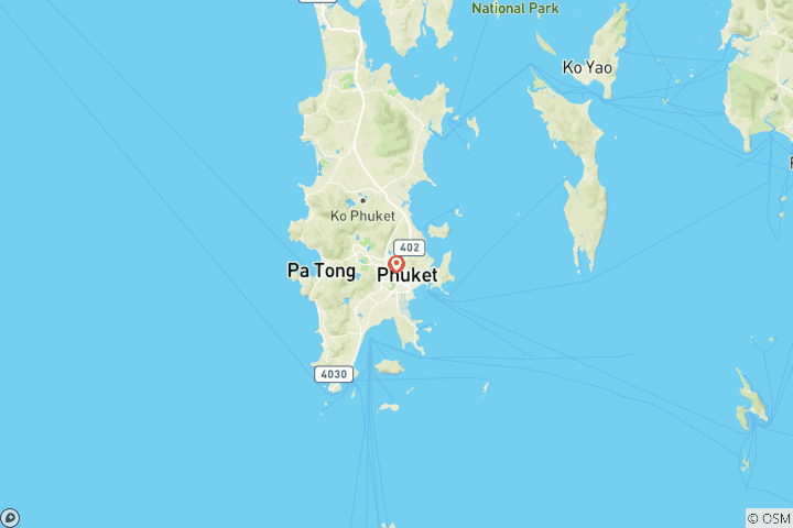 Carte du circuit 5 jours au Grand Supicha City Hotel à Phuket avec transfert de l'aéroport.