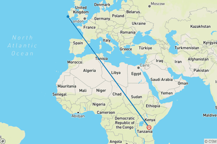 Mapa de 8 días de ascenso al Kilimanjaro por la Ruta Machame