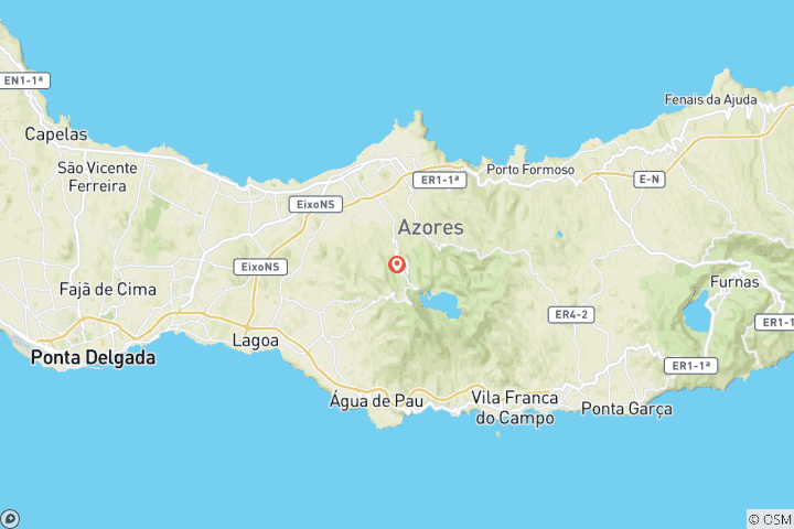 Map of 4 Day Sao Miguel Island.