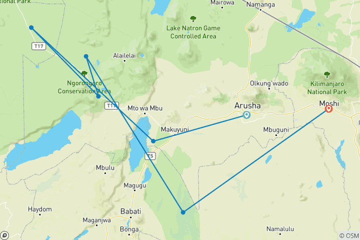 Map of Serengeti Wildlife Experience