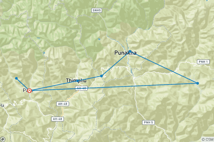 Mapa de Explora las joyas ocultas de Bután