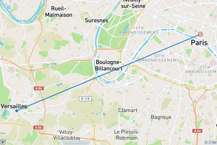 Mapa de 4 Días París Incluido Versalles