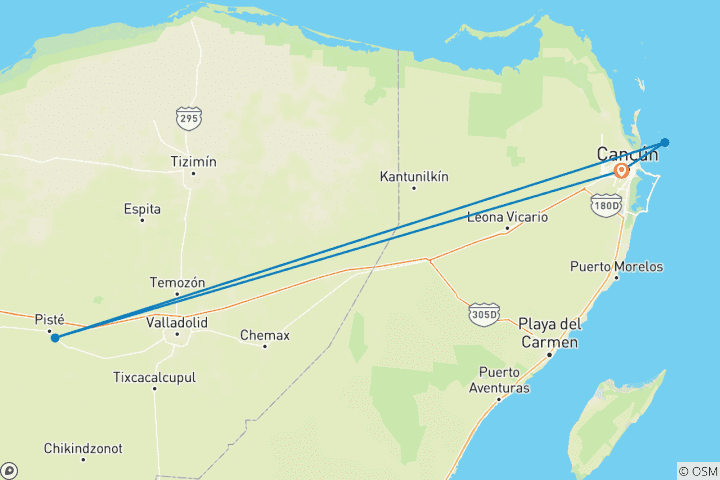 Carte du circuit Merveilles mayas et paradis des Caraïbes : Accès anticipé à Chichen Itza et catamaran à Isla Mujeres