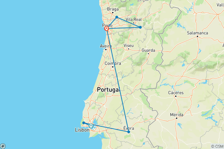 Kaart van Het beste van Portugal in 11 dagen