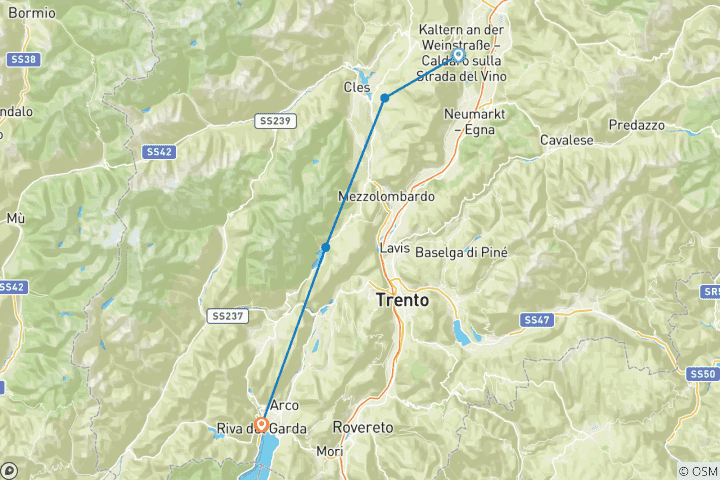 Map of From Caldaro to Lake Garda