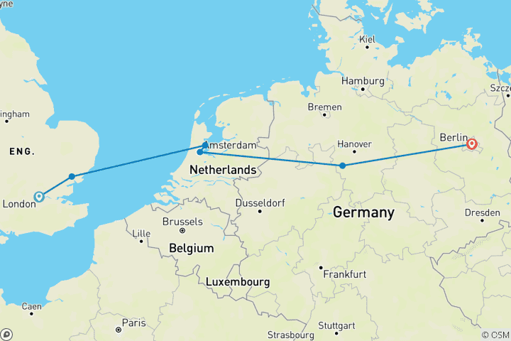 Carte du circuit De Londres à Berlin