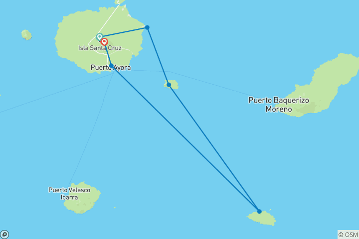 Kaart van Galapagos Angel - 5 dagen reisroute C