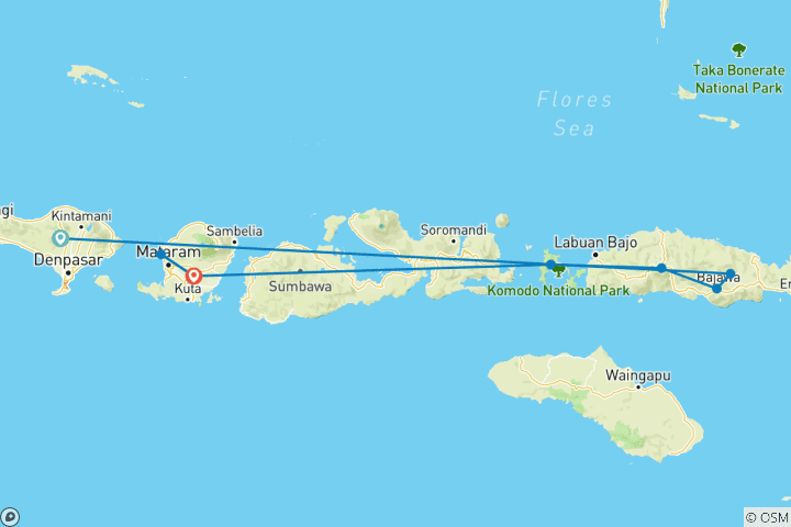 Map of Personalized Indonesia Family Holiday, Daily Start & Private Car