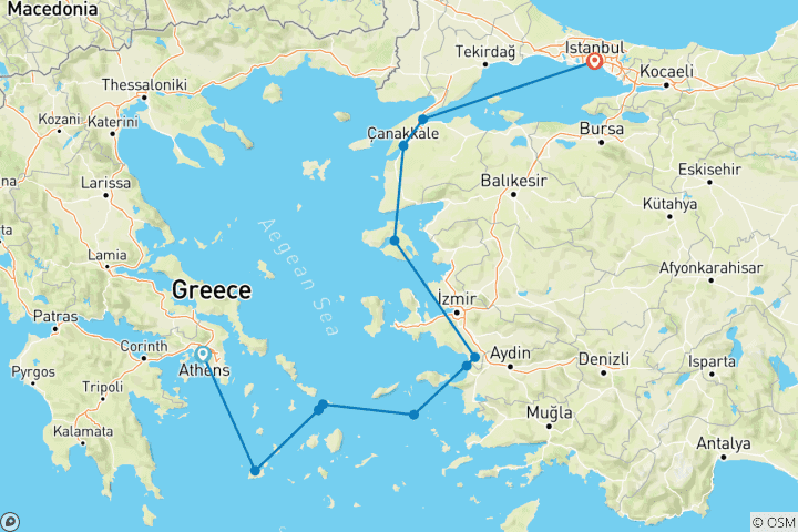Map of Aegean Explorer Athens → Istanbul (2026)