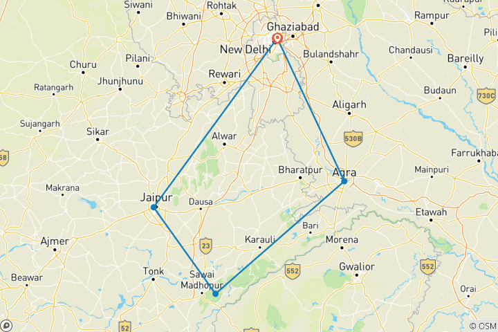 Map of North India Highlights