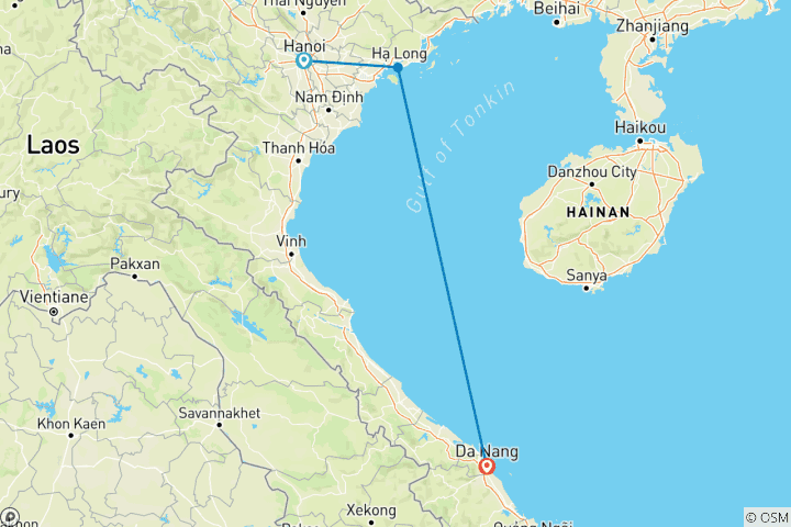 Karte von 6 Tage Vietnam ( HANOI - HALONG BAY - DANANG )