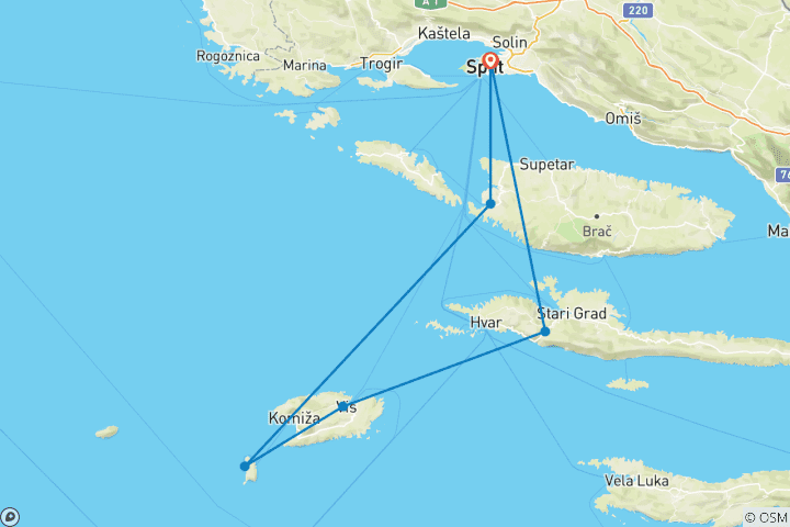 Mapa de Mini crucero Split-Split, MS San Spirito