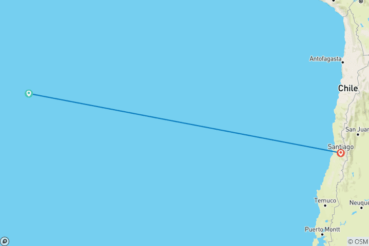 Kaart van PRIVE ervaring @ Rapa Nui, Paaseiland, 4 dagen