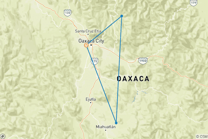 Carte du circuit Embarquez pour les sentiers enchanteurs de Zapotec 4J/3N