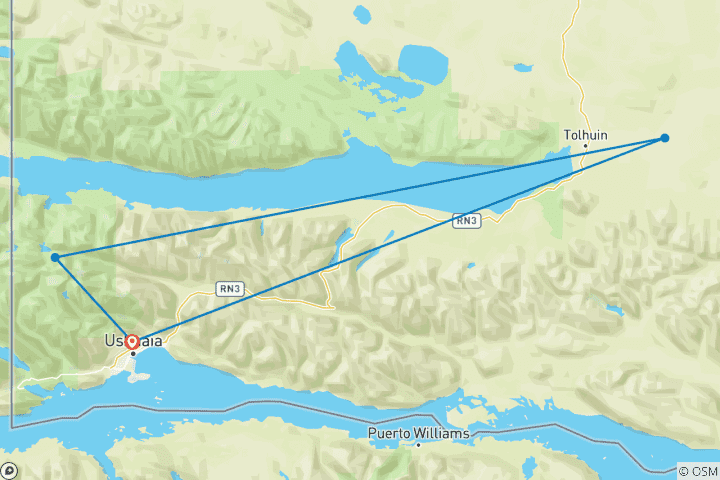 Carte du circuit Pingouins du Grand Sud : Malouines, Géorgie du Sud et Antarctique, exploité par Quark