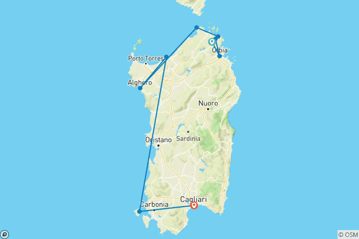 Map of Sardinia & San Pietro: Road Trip to The Hidden Island (from Arzachena to Cagliari)