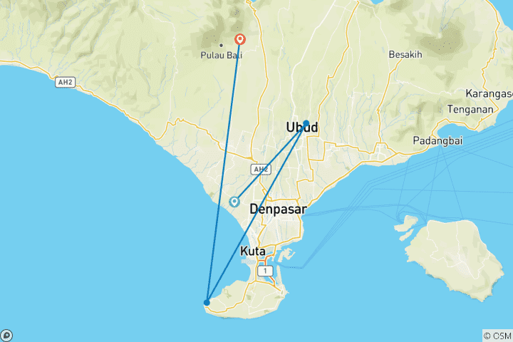 Carte du circuit Bali Stories : Me trouver parmi les vagues (from Canggu to Bali)