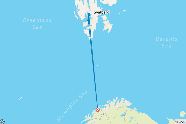 Carte du circuit Aventure au Svalbard : Fjord Vibes & Arctic Nights