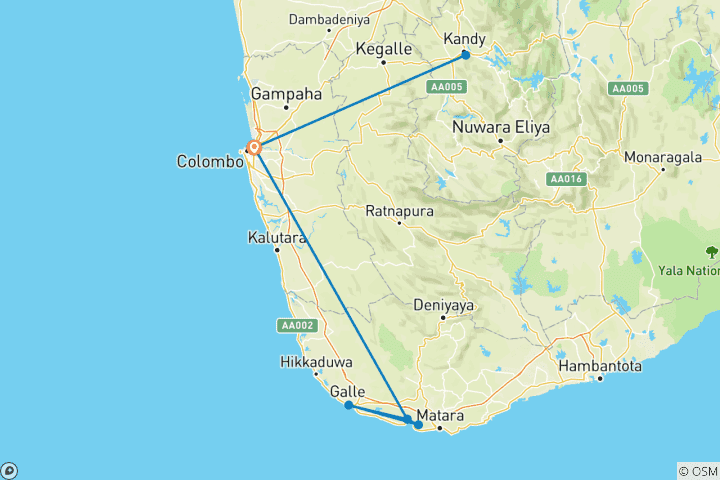 Mapa de Besa Sri Lan: ¡Sol, especias y vibraciones sagradas! (24 destinations)