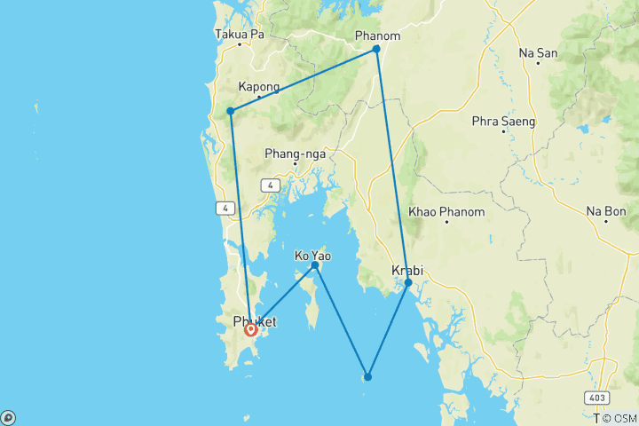 Map of Thailand Island Hopping: Jungle Meets Beach