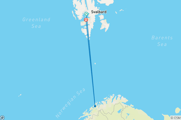 Carte du circuit Aventure au Svalbard : Polar Lights & Arctic Nights (from Svalbard to Longyearbyen)