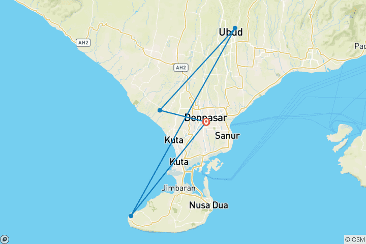 Carte du circuit Bali Stories : Me trouver parmi les vagues