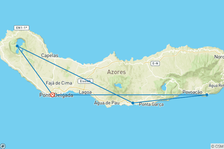 Carte du circuit Açores Calling : Whale, This Will Be Epic ! (5 destinations)