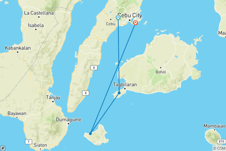 Carte du circuit Philippines Calling : Island Hopping Edition ! (from Cebu to Île de Mactan)