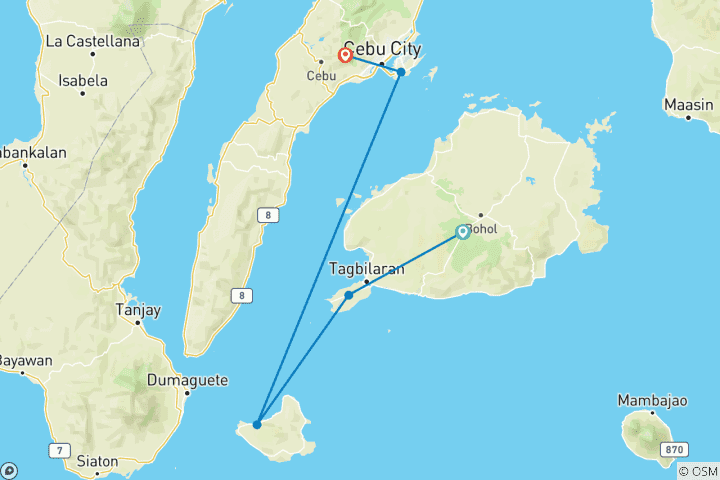 Carte du circuit Philippines Calling : Island Hopping Edition ! (from Bohol to Cebu)