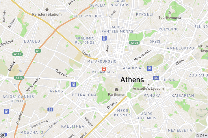 Map of Athens Foodies & Culture Tour – 5 Days