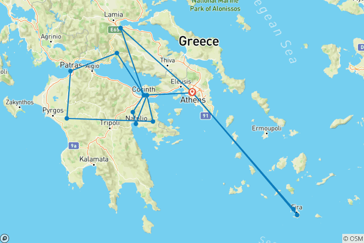 Map of Best of Greece (Santorini Extension, Base A L L)