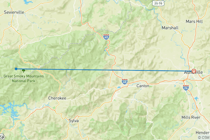 Carte du circuit Traversée de la montagne Deep Creek