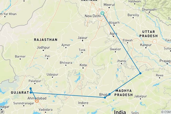 Carte du circuit Circuit MP au patrimoine de l'UNESCO avec Ahmedabad