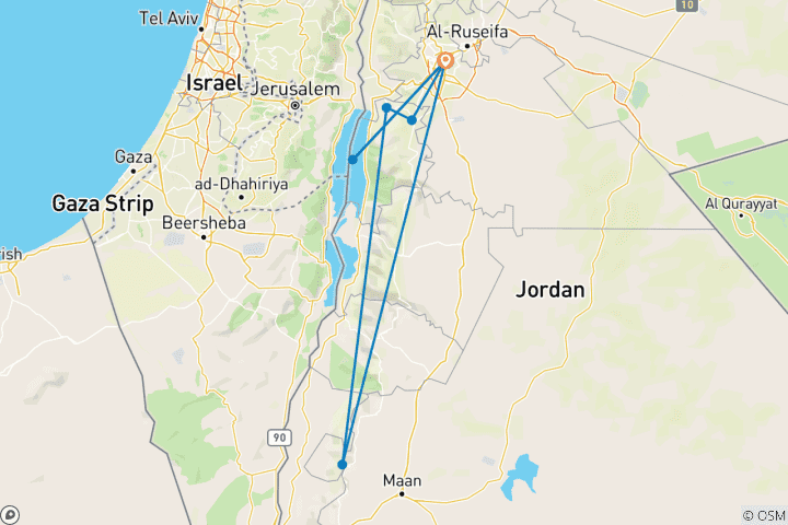 Kaart van Erfgoedreis Heilig Land