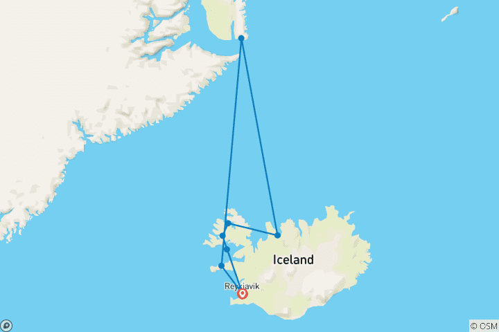 Map of National Parks of East Greenland & Iceland