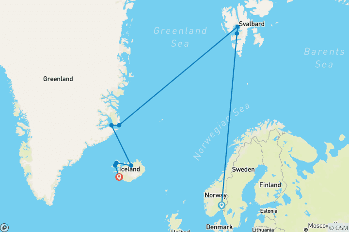 Map of Wonders of the High Arctic: Svalbard, Greenland & Iceland