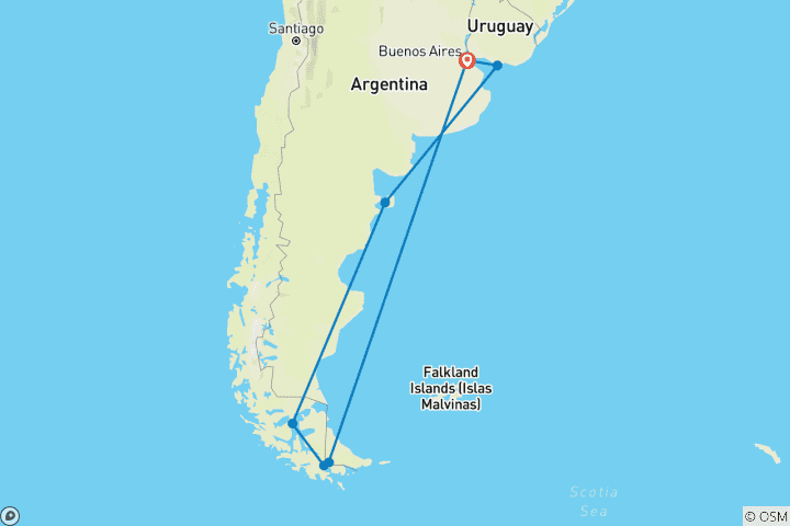 Karte von Fjorde & Gletscher von Südchile & Patagonien 2028