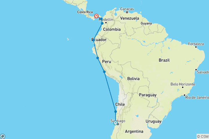 Mapa de Reinos antiguos y tesoros naturales: De Chile a Panamá