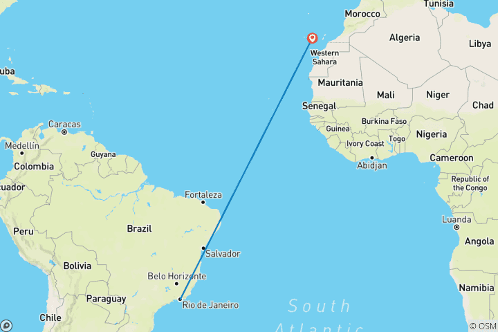 Carte du circuit Retraite bien-être : De Rio à Santa Cruz de Tenerife