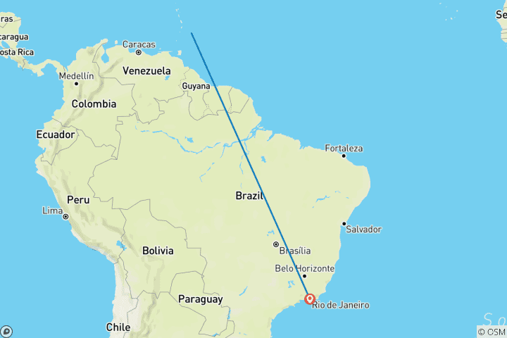 Mapa de Retiro de bienestar: de Barbados a Río de Janeiro