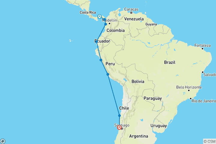 Mapa de Reinos antiguos y tesoros naturales: De Panamá a Chile