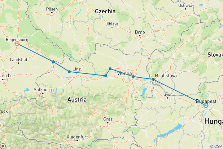 Map of Danube Christmas Markets 2026
