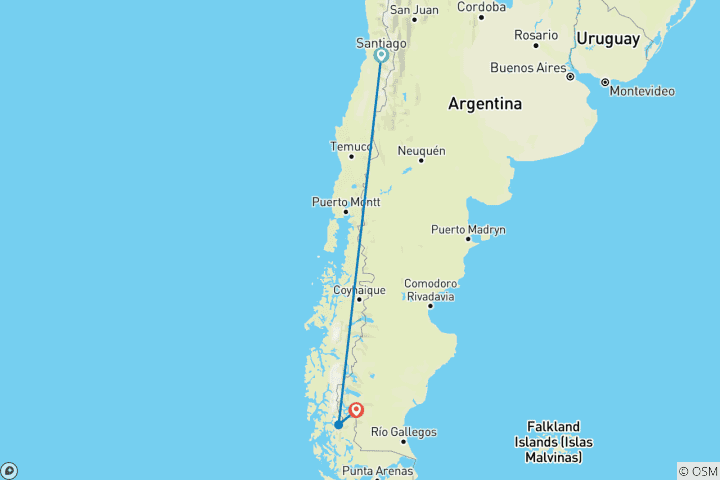 Map of Patagonian Adventure 2028