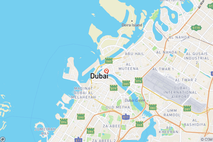 Map of Best of Dubai Tour – 7 Days | Dubai’s Icons: Burj Khalifa, Safari & Marina Cruise