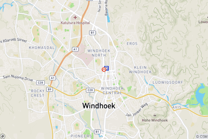 Map of Half Day - Windhoek Game Drive at Daan Viljoen Reserve
